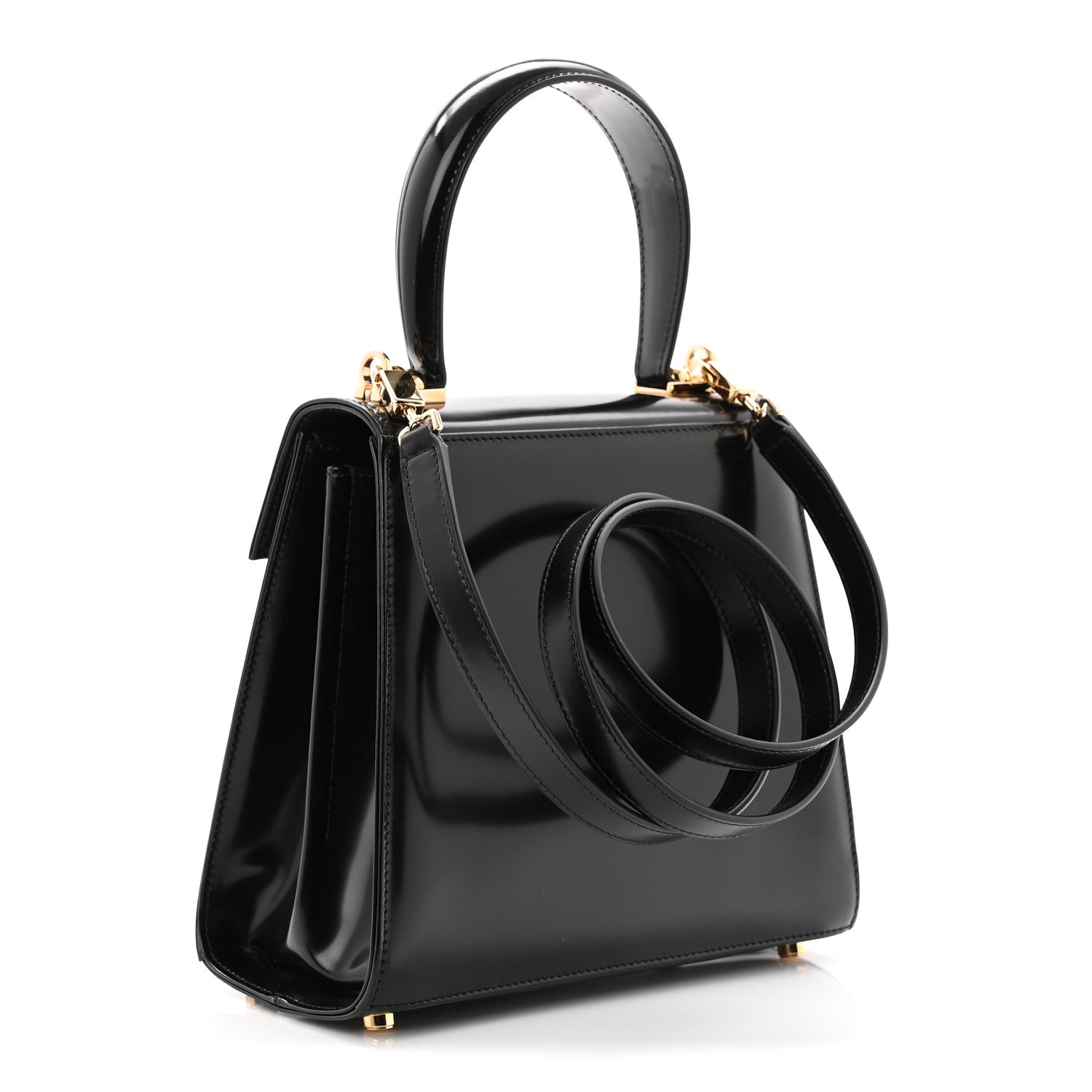Salvatore Ferragamo Brushed Off Calfskin Small Iconic Top Handle Black 5 of 19