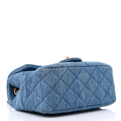 Chanel Denim Quilted Mini Pearl Crush Flap Blue 4 of 10