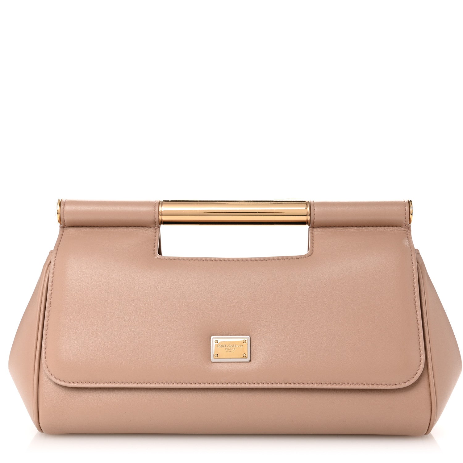 Dolce & Gabbana Calfskin Medium Sicily Clutch Handbag Pink 1 of 10