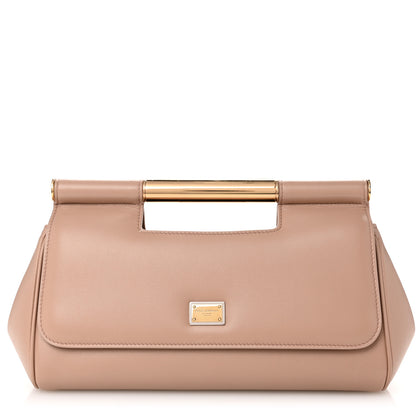 Dolce & Gabbana Calfskin Medium Sicily Clutch Handbag Pink 1 of 10