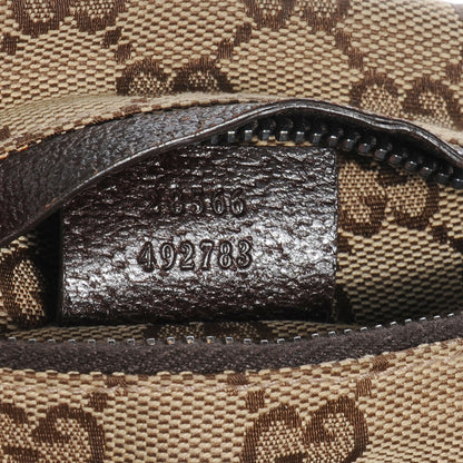 Gucci GG Monogram Web Double Pocket Belt Bag Dark Brown 6 of 7