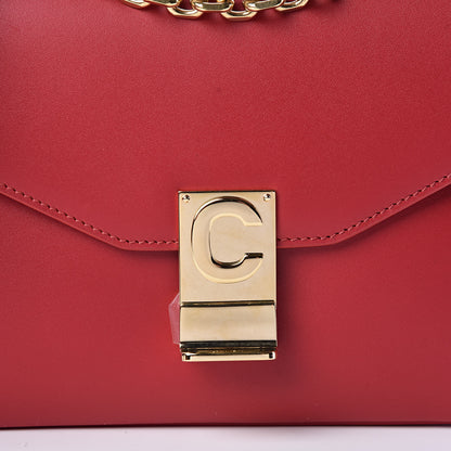 Celine Shiny Calfskin Medium C Bag Red 7 of 9