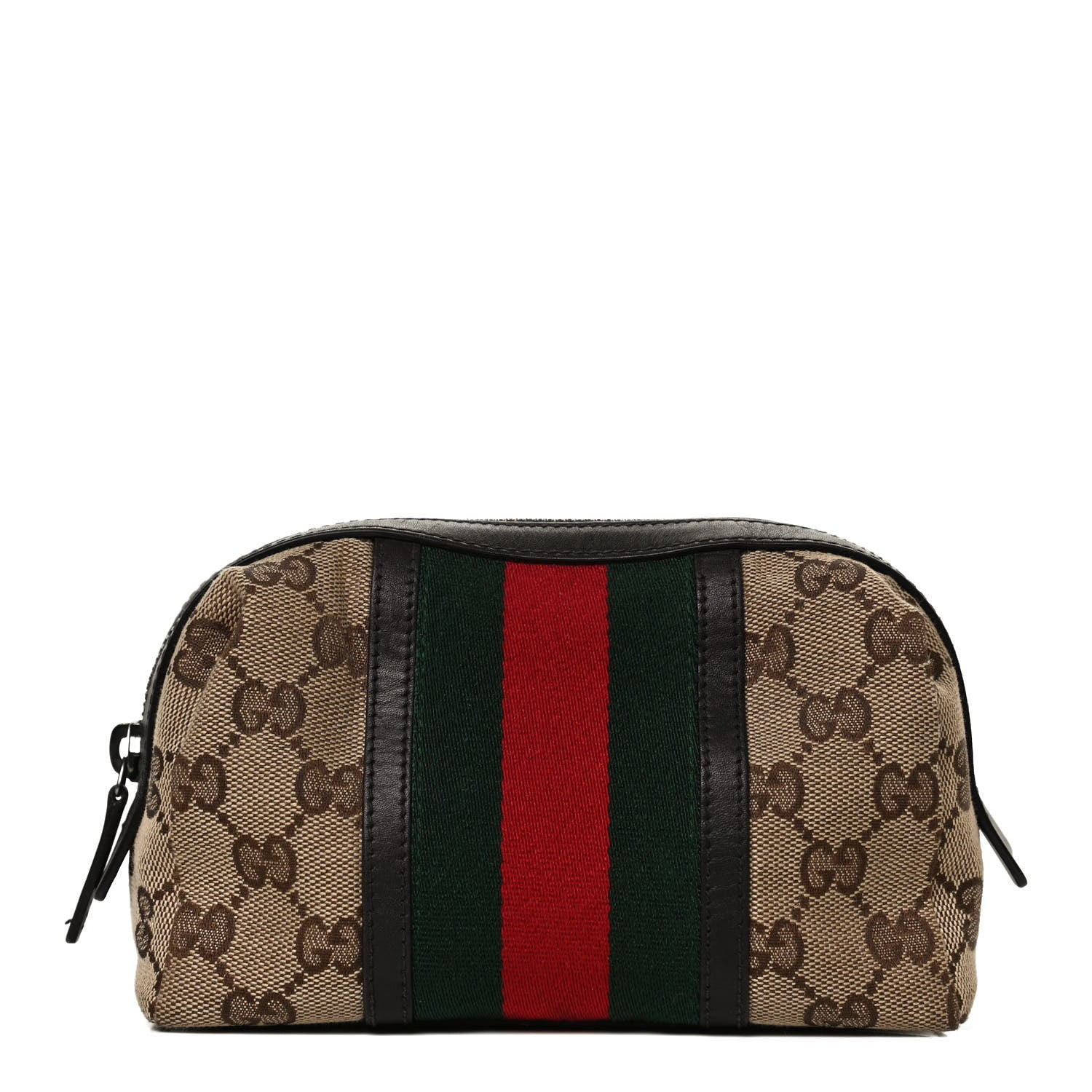 Gucci Monogram Web Small Cosmetic Case Dark Brown 1 of 11