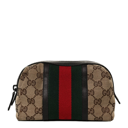 Gucci Monogram Web Small Cosmetic Case Dark Brown 1 of 11