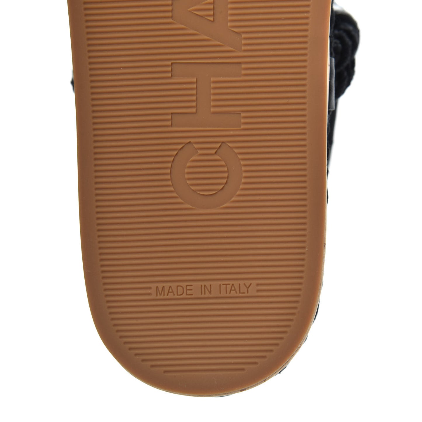 Cord Lambskin Quilted Logo Sandals 40 Black