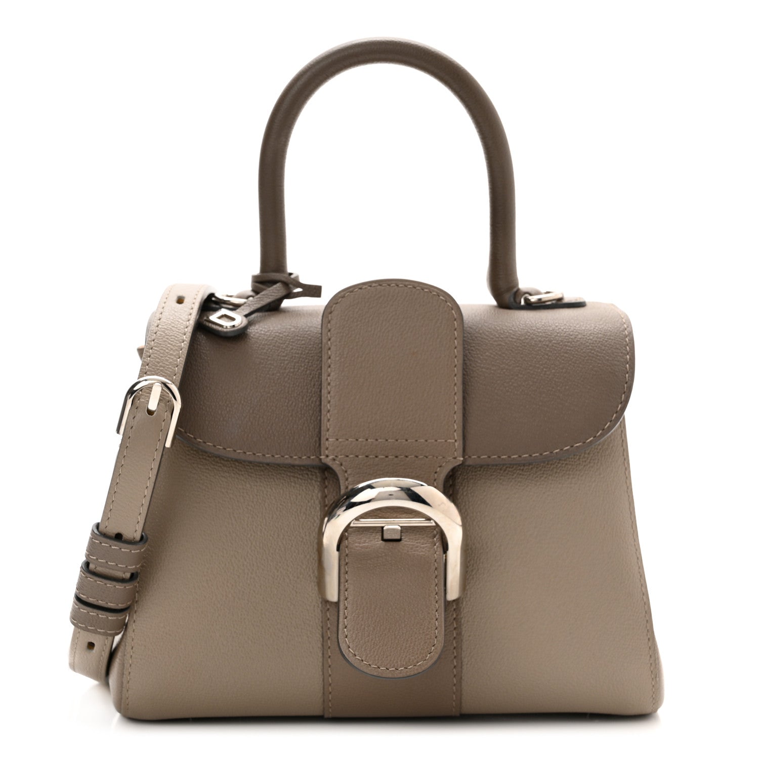 Delvaux Grained Calfskin Mini Brillant Satchel Camaieux Tourterelle 1 of 12