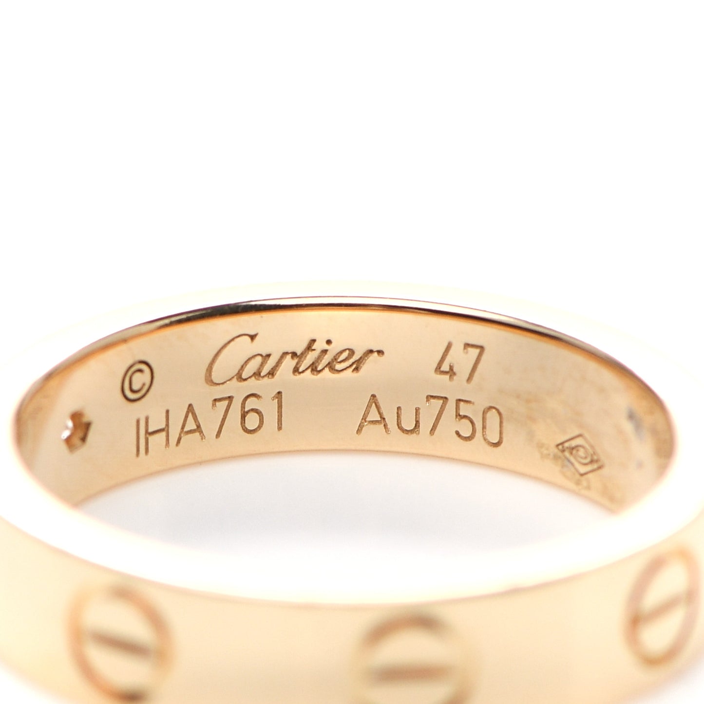 18K Yellow Gold Diamond 4mm LOVE Wedding Band Ring 47 4
