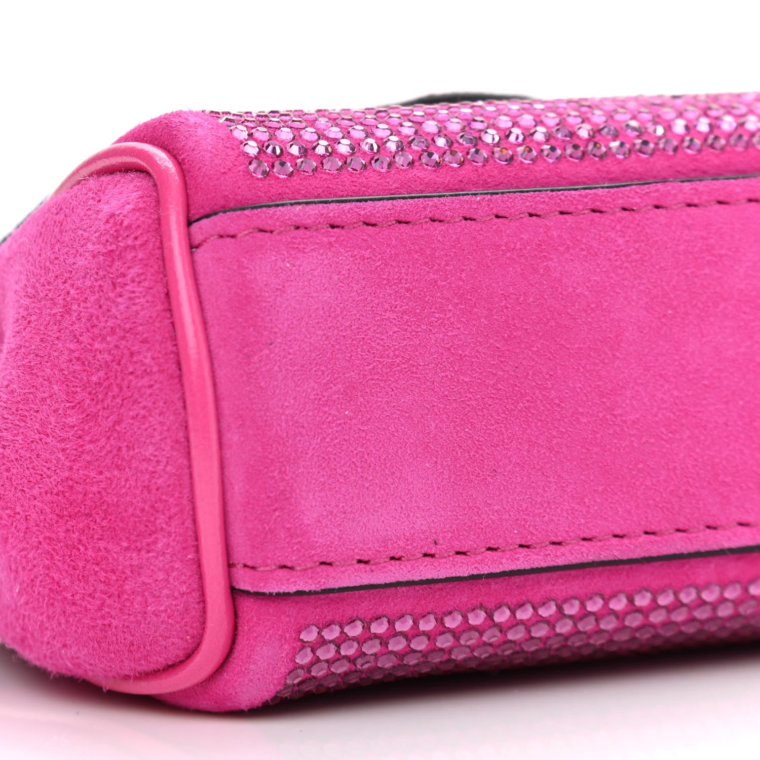Versace Suede Crystal Studded Micro La Medusa Bag Pink 5 of 9