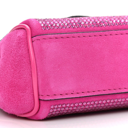 Versace Suede Crystal Studded Micro La Medusa Bag Pink 5 of 9