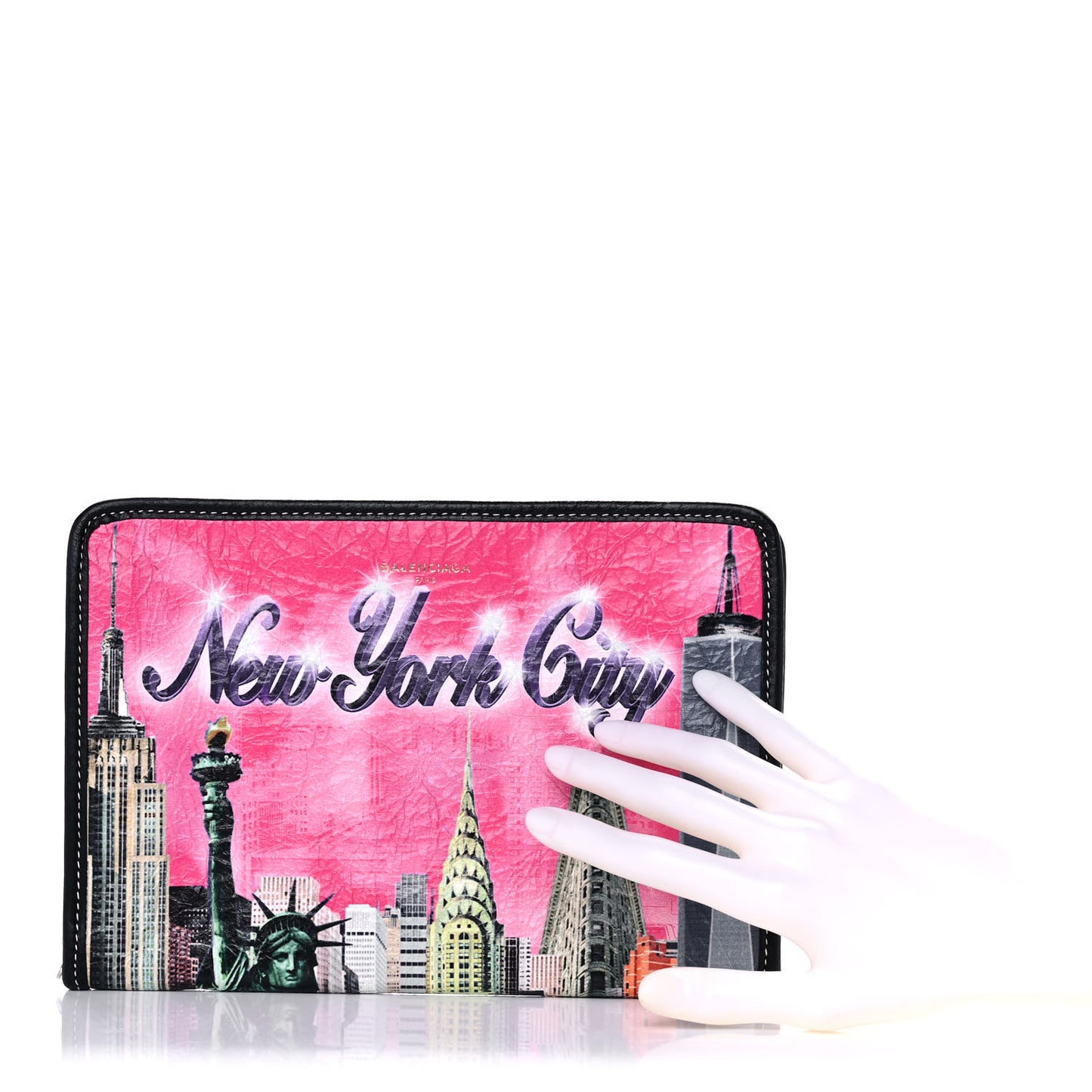 Agneau Arena NYC Mini Bazar Pouch Rose Black Gris Rouge