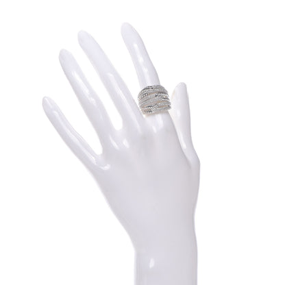 David Yurman Sterling Silver Diamond 19mm Labyrinth Triple Loop Ring 52 6 2 of 4