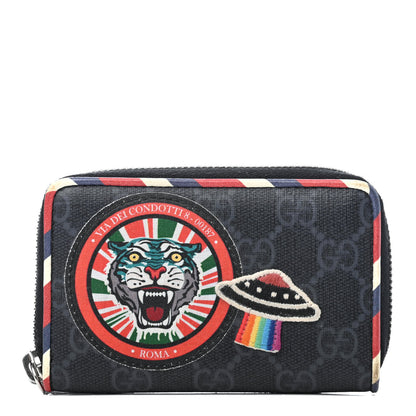 Gucci GG Supreme Monogram Night Courrier Embroidered Zip Around Card Case 1 of 4