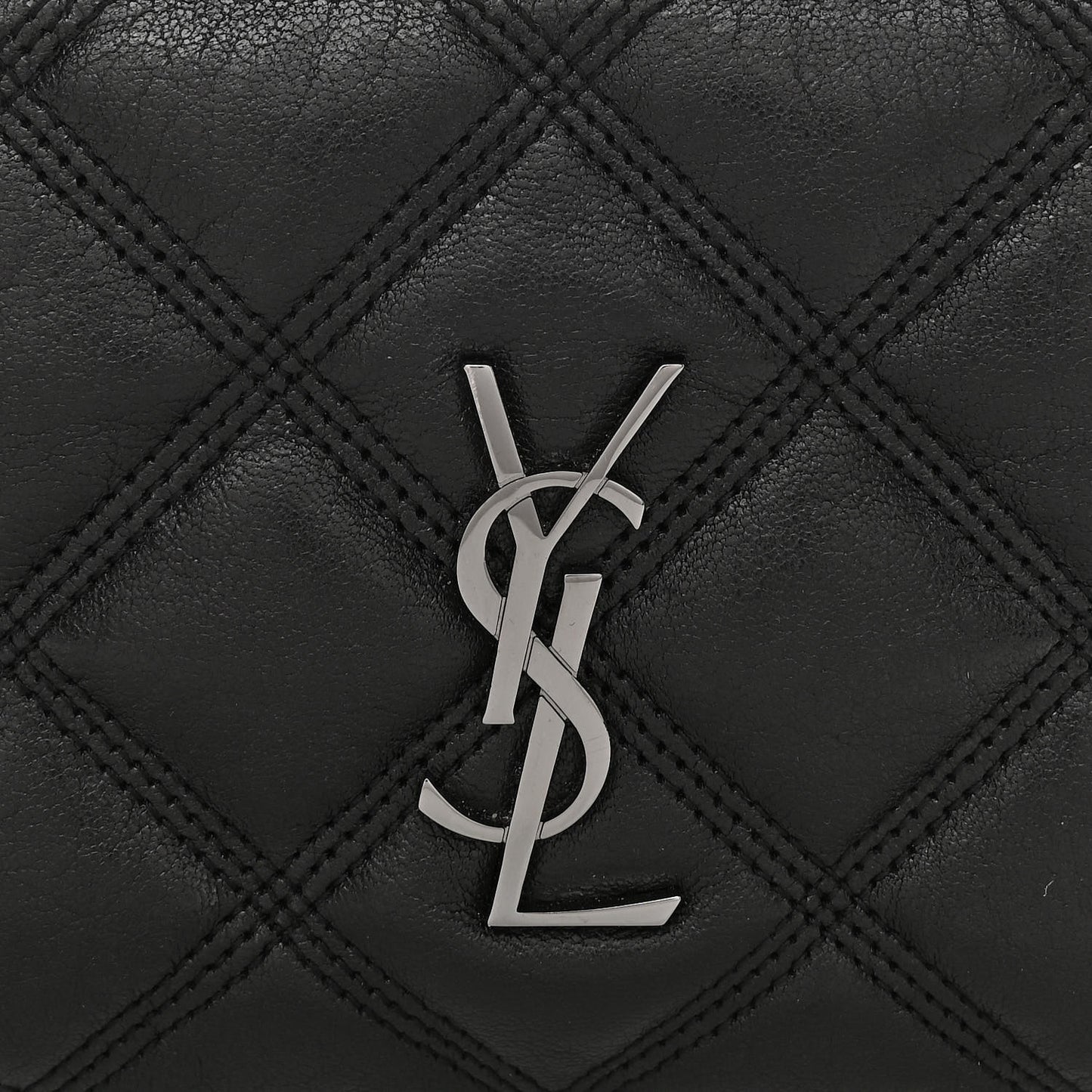Grained Lambskin Quilted Mini Becky Double Zip Bag Black