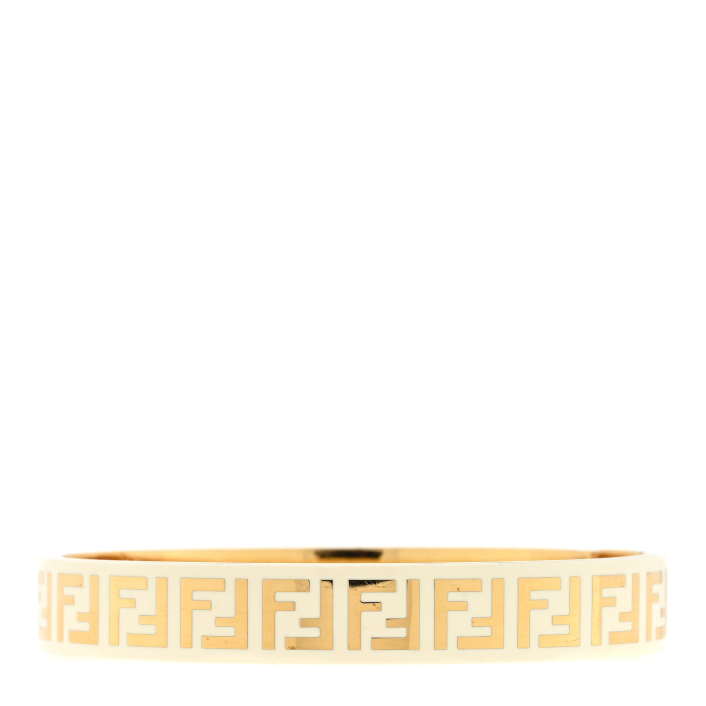 Brass Enamel FF Bracelet M White Gold