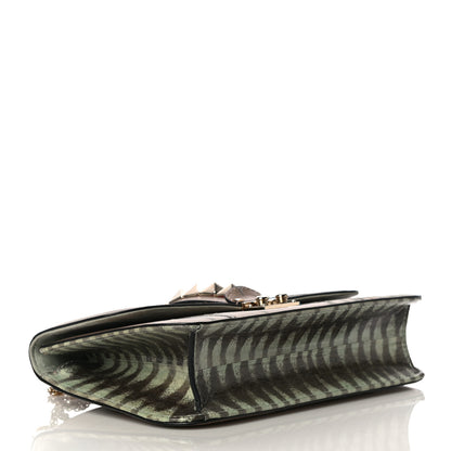 Valentino Garavani Vitello Embroidered Medium Glam Lock Rockstud Flap Beige 4 of 18