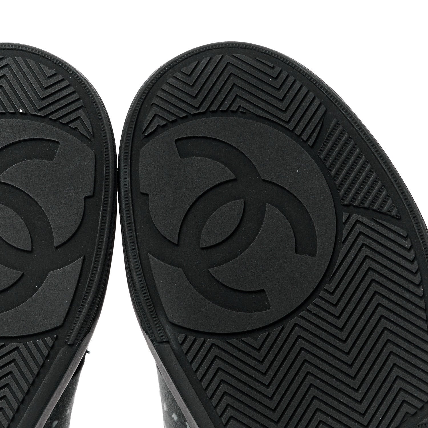 Chanel Fabric Suede Calfskin Logo Sneakers 36.5 Gray 6 of 10