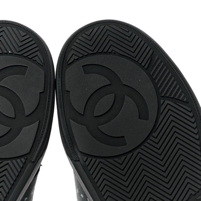 Chanel Fabric Suede Calfskin Logo Sneakers 36.5 Gray 6 of 10