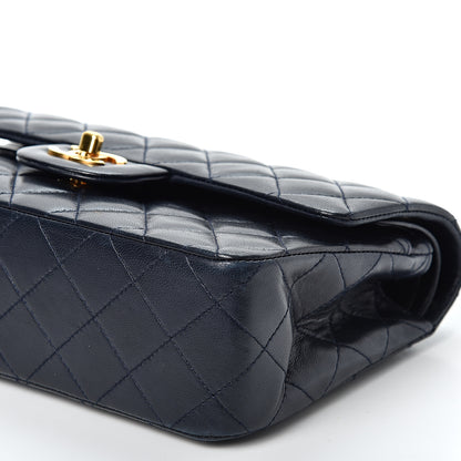 Chanel Lambskin Quilted Medium Double Flap Navy 10 of 12