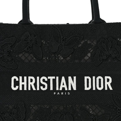 Christian Dior Embroidered 3D Macrame D-Lace Butterfly Medium Book Tote Black Multicolor 8 of 10
