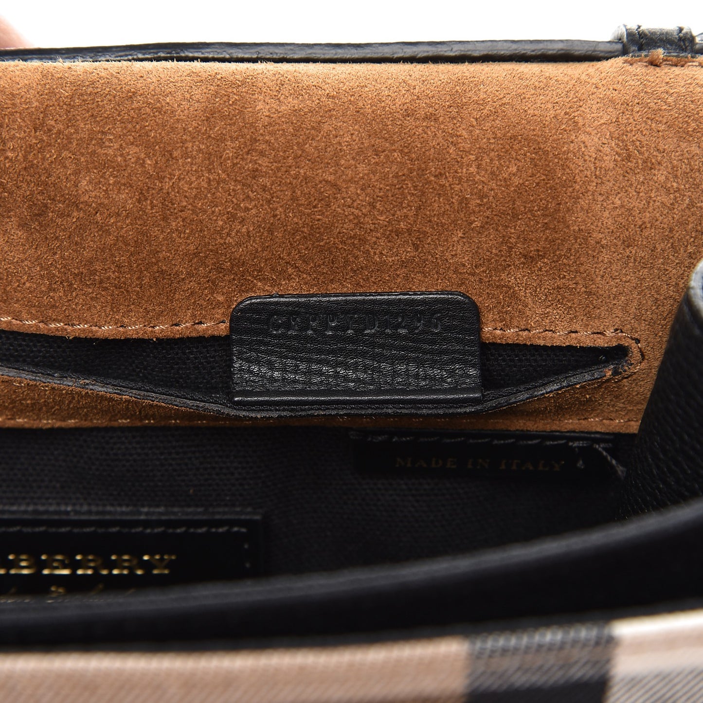 Derby Calfskin House Check Small Macken Crossbody Bag Black