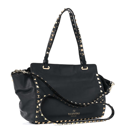 Valentino Garavani Vitello Small Rockstud Tote Black 2 of 16