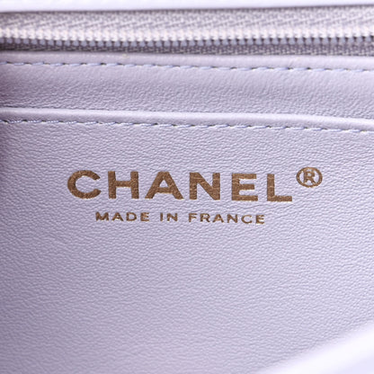 Chanel Lambskin Quilted Mini Top Handle Rectangular Flap Light Purple 6 of 11