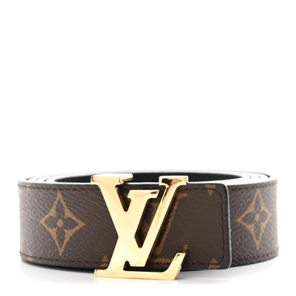 Louis Vuitton Calfskin Monogram 30mm LV Initiales Reversible Belt 100 40 Black 1 of 5