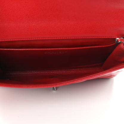 Chanel Caviar Quilted Clutch With Chain Flap Red 5 of 9