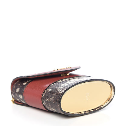 Chloe Calfskin Lizard Embossed Small Aby Lock Sepia Brown 3 of 8