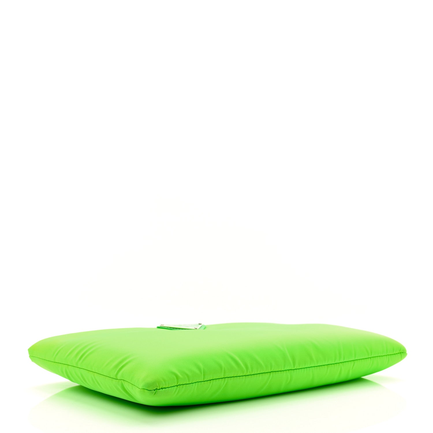 Prada Tessuto Nylon Soft Padded Medium Chain Clutch Bag Verde Fluo 4 of 7