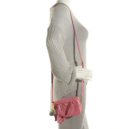 Prada Saffiano Lux Mini Top Handle Crossbody Bag Geranio 2 of 11