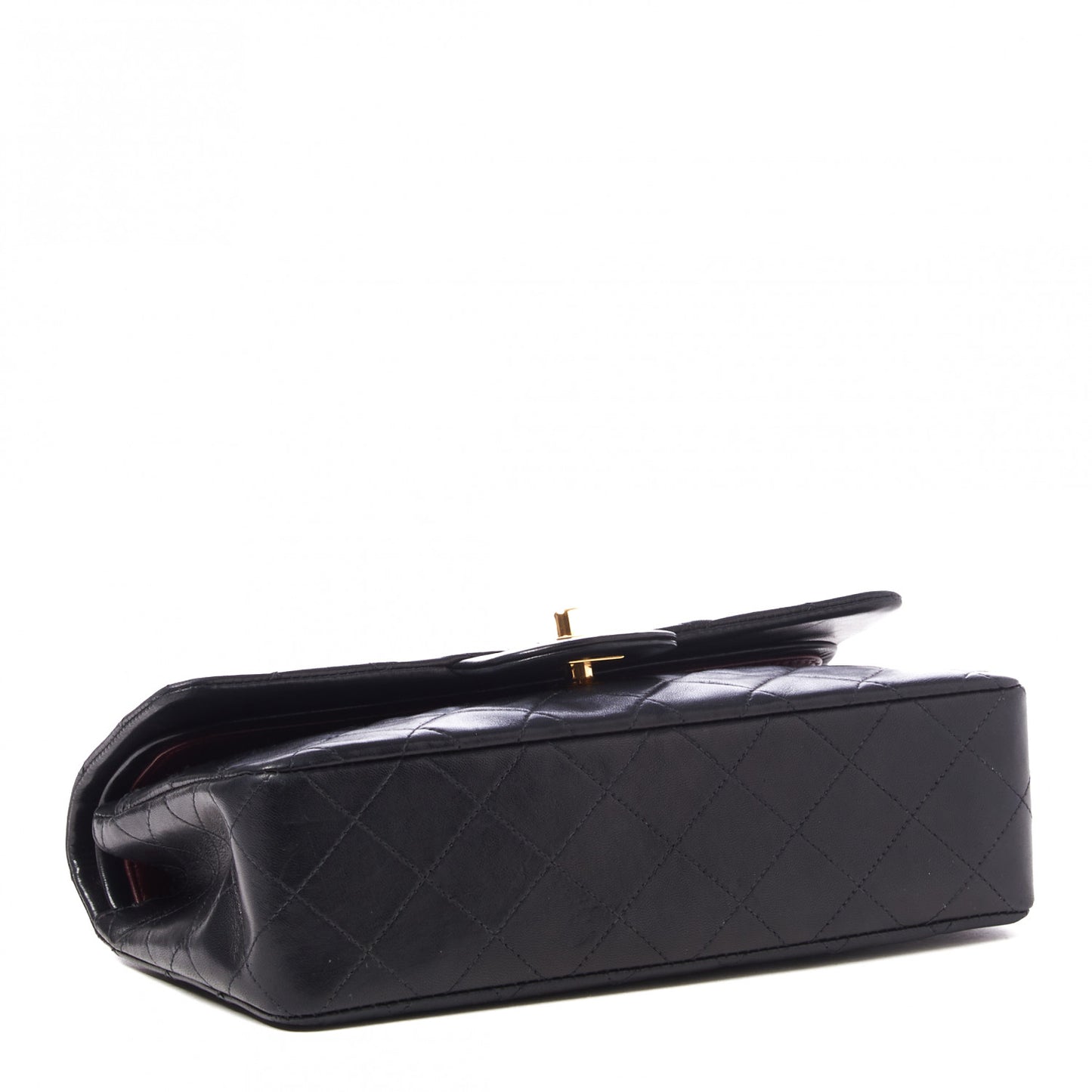Lambskin Quilted Small Double Flap Black