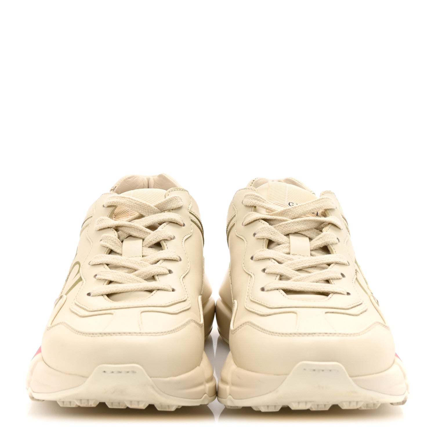 Gucci Calfskin Logo Womens Rhyton Sneakers 37 Ivory 3 of 10