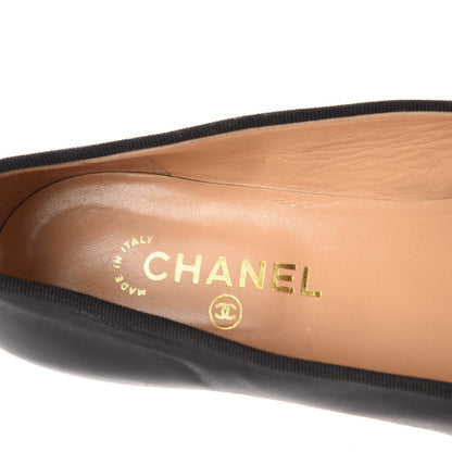 Chanel Lambskin Patent CC Cap Toe Ballerina Flats 42 Black 9 of 11