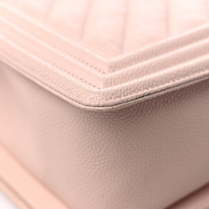 Chanel Caviar Chevron Quilted Medium Boy Flap Nude 10 of 12