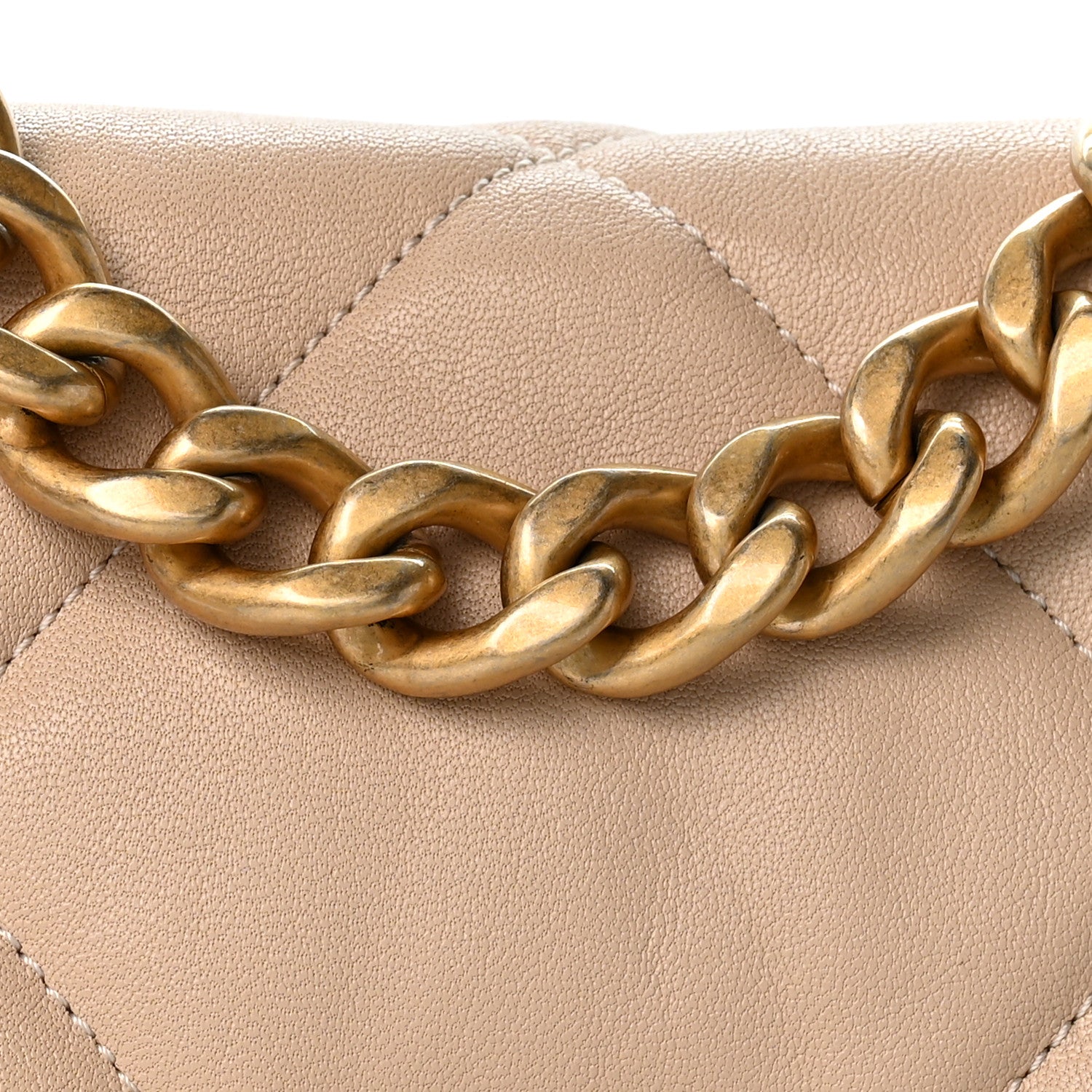 Chanel Goatskin Quilted Medium Chanel 19 Flap Light Beige 7 of 12
