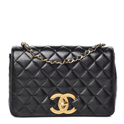 Chanel Lambskin Quilted Small Single Flap Black 1 of 15