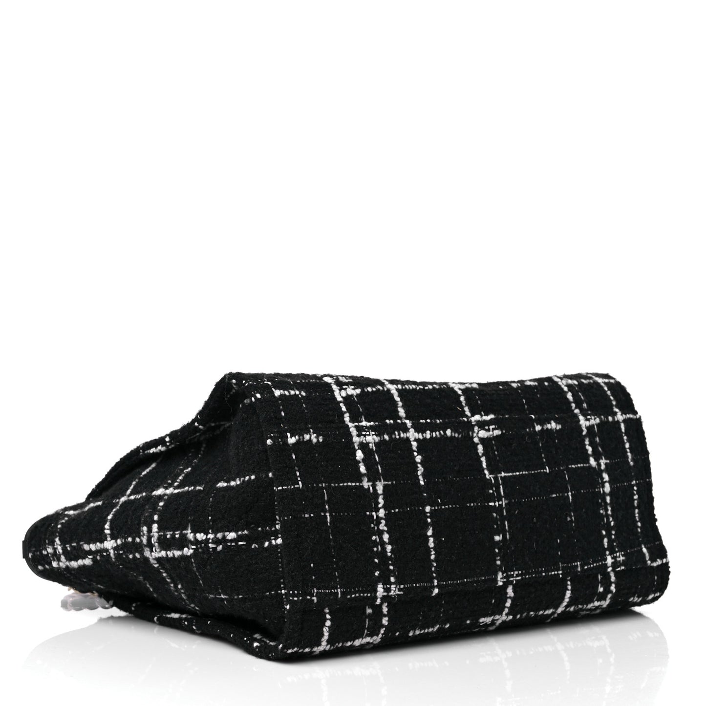 Tweed Medium Deauville Tote Black White Multicolor