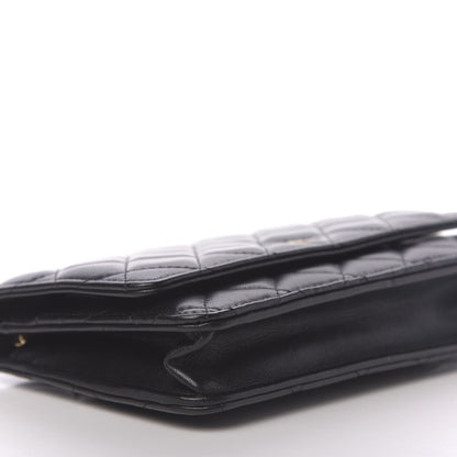 Chanel Lambskin Quilted Wallet On Chain WOC Black 10 of 13
