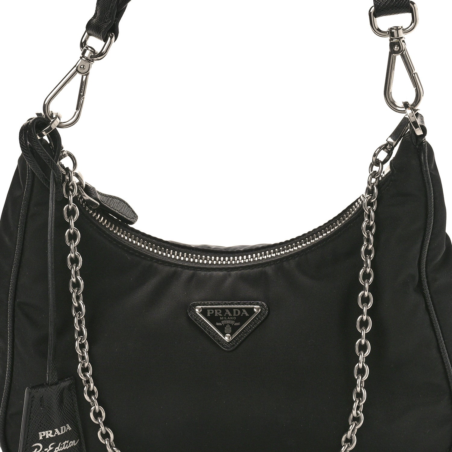 Prada Nylon Re-Edition 2005 Shoulder Bag Black 7 of 10