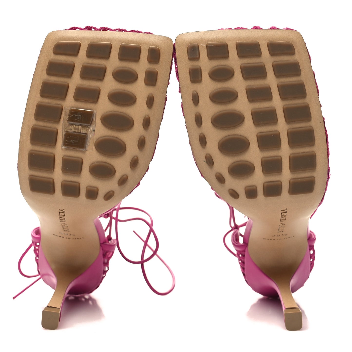 Mesh Nappa Stretch Ankle Tie 90mm Sandals 39.5 Hollyhock