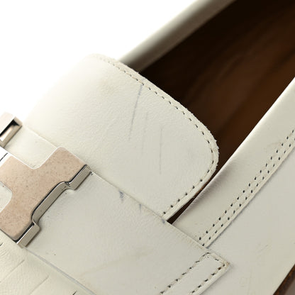 Hermes Calfskin Womens Royal Loafers 36 White 11 of 13