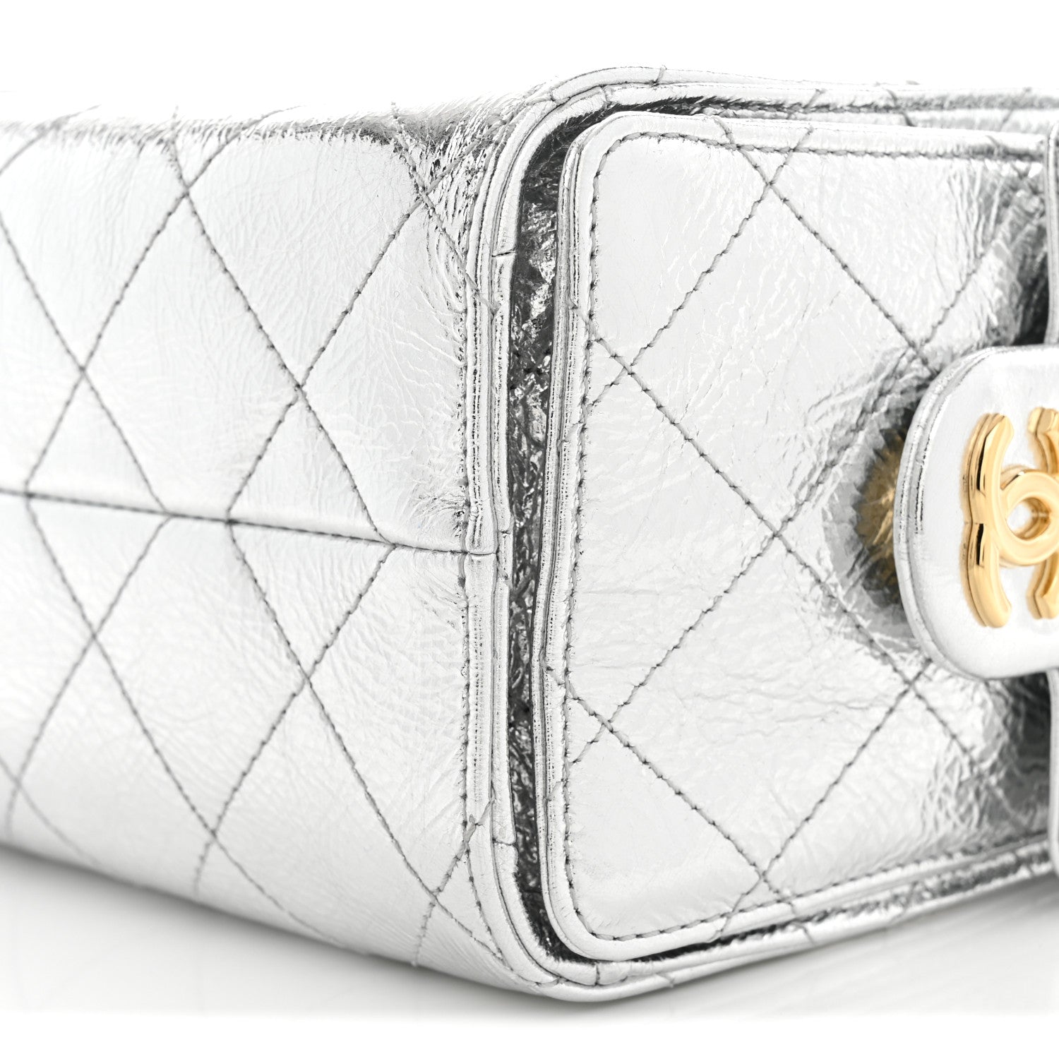 Chanel Metallic Aged Calfskin Quilted Mini Chanel 25 Handbag Silver 10 of 11