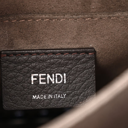 Fendi Vitello Liberty Lucido Ribbon Lace Up Studded Small Kan I Shoulder Bag Cuoio Navy 7 of 17