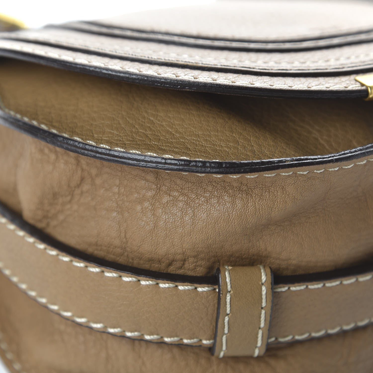 Chloe Calfskin Mini Marcie Round Crossbody Bag Nut 9 of 13