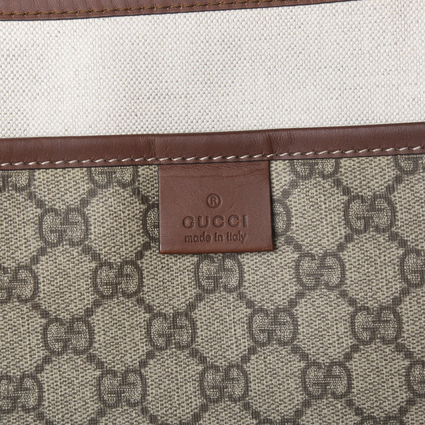 GG Plus Monogram Medium Signature Web Loop Tote Brown