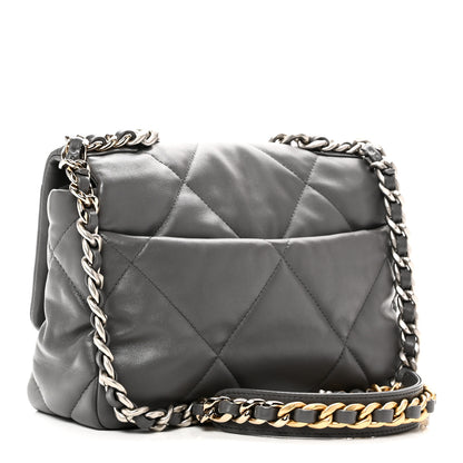 Chanel Lambskin Quilted Medium Chanel 19 Flap Grey 3 of 9