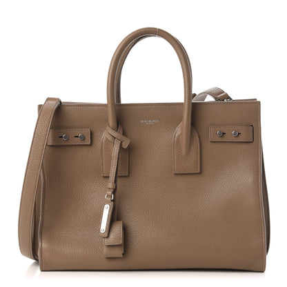 Saint Laurent Grained Calfskin Small Supple Sac De Jour Taupe 1 of 11