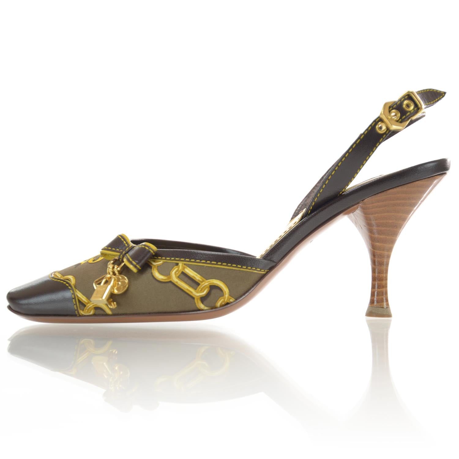 Louis Vuitton Silk Charms Slingback Pumps 37 1 of 6
