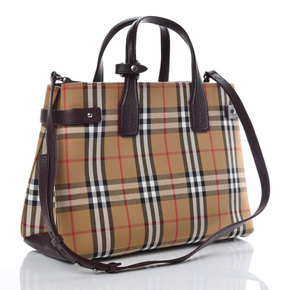 Burberry Goatskin Vintage Check Medium Banner Tote Deep Claret 3 of 12